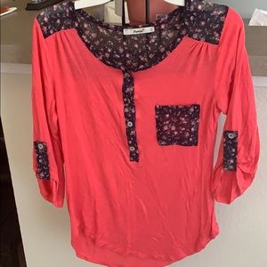 Pink Top with Floral Details